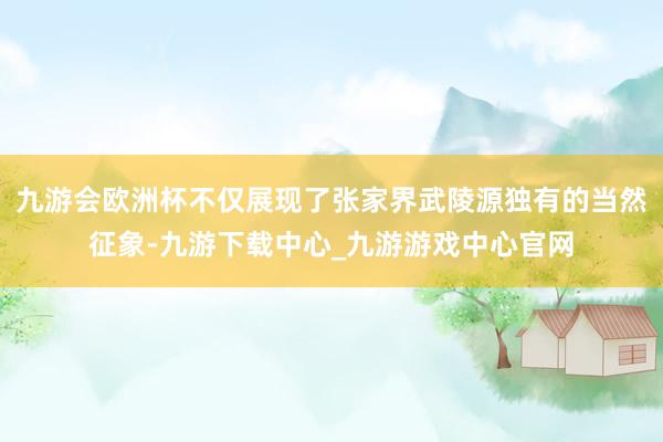 九游会欧洲杯不仅展现了张家界武陵源独有的当然征象-九游下载中心_九游游戏中心官网