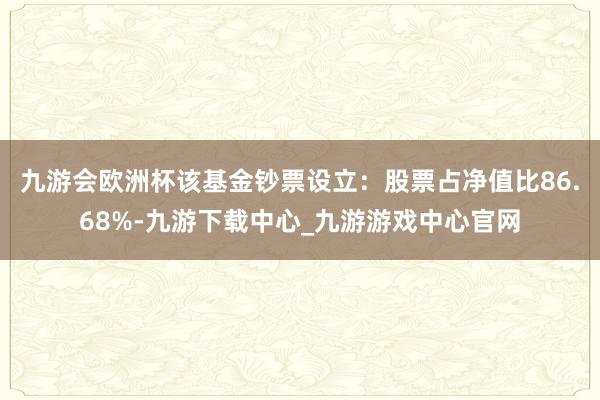 九游会欧洲杯该基金钞票设立：股票占净值比86.68%-九游下载中心_九游游戏中心官网