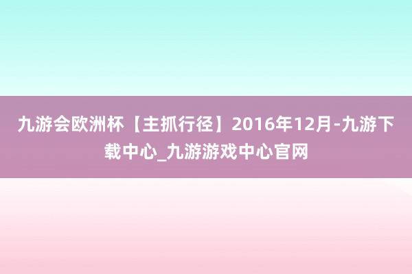 九游会欧洲杯【主抓行径】2016年12月-九游下载中心_九游游戏中心官网